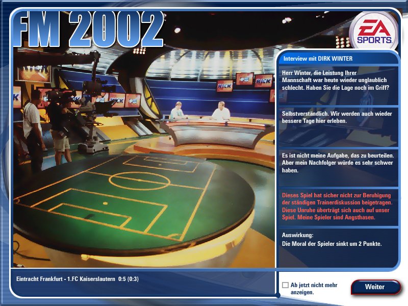 Fuball Manager 2002 - Shot 3