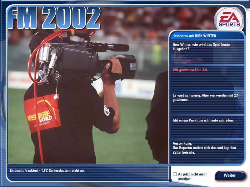 Fuball Manager 2002 - Shot 4
