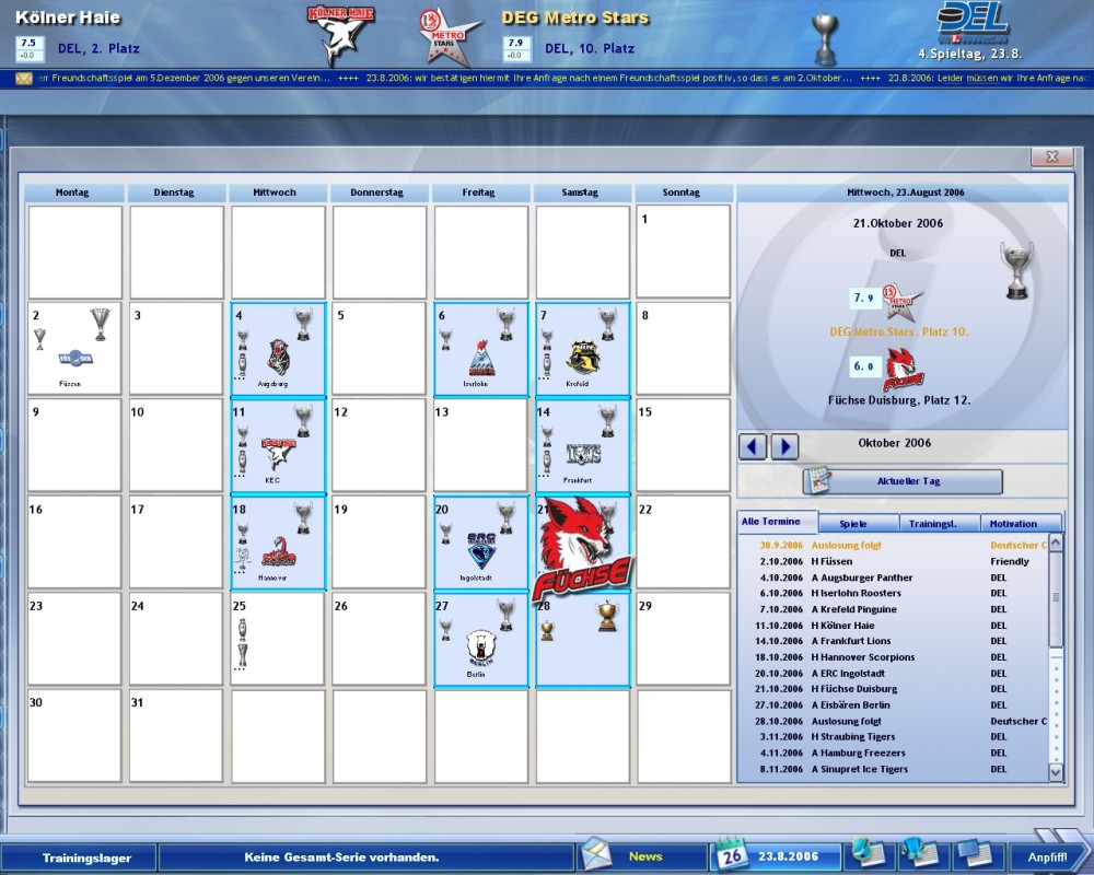 Heimspiel - Der Eishockeymanager 2007 - Shot 9