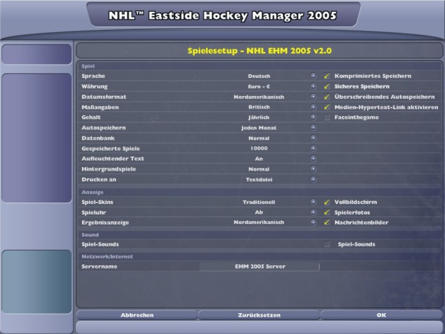 NHL Eastside Hockey Manager 2005 - Shot 2