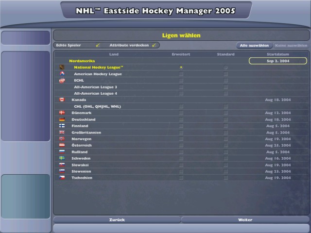 NHL Eastside Hockey Manager 2005 - Shot 3