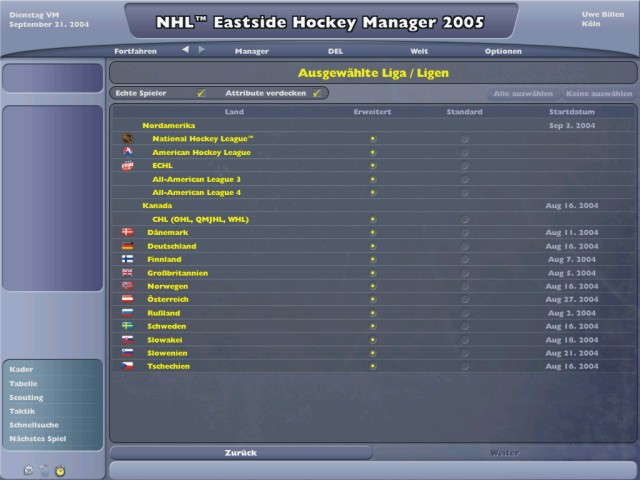 NHL Eastside Hockey Manager 2005 - Shot 7