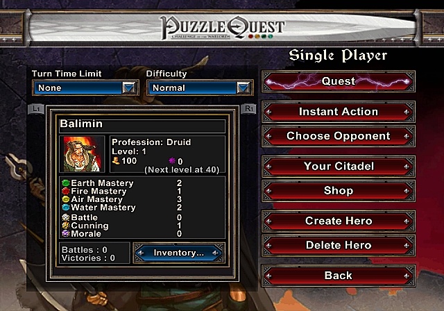 Puzzle Quest: Challenge of the Warlords (PS2) - Shot 2